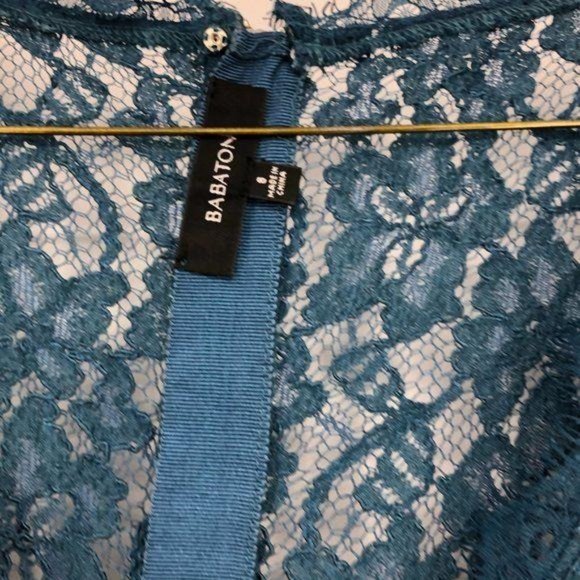 SOLD - Babaton Tobias teal lace dress size 8 - Picture 5 of 16